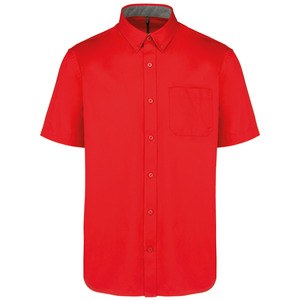 Kariban K587 - Koszula z krótkim rękawem z bawełny Czerwony