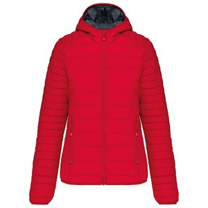 Kariban K6111 - Ladies' lightweight hooded down jacket Czerwony