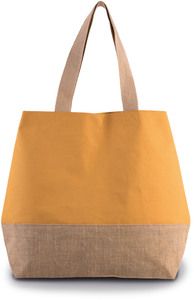 Kimood KI0235 - Duża bawełniana torba Cumin Yellow / Natural