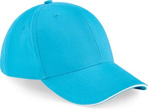 Beechfield B20 - Męska czapka z 6 panelami Surferski niebieski/ biel