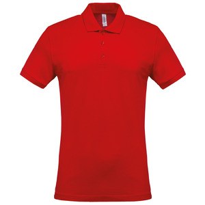 Kariban K254 - Men's short-sleeved piqué polo shirt Czerwony