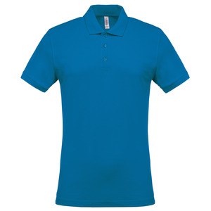 Kariban K254 - Men's short-sleeved piqué polo shirt Tropikalny niebieski