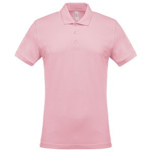 Kariban K254 - Men's short-sleeved piqué polo shirt Blado-różowy
