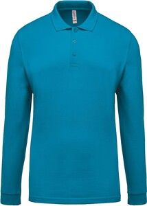 Kariban K256 - Męska koszulka polo z długim rękawem Tropikalny niebieski