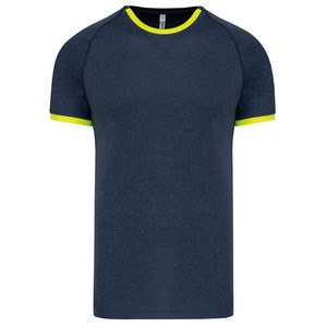 Proact PA406 - Wydajny T-shirt Navy Heather / Fluorescent Yellow