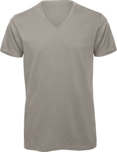 B&C CGTM044 - Men's Organic Cotton Inspire V-neck T-shirt Jasnoszary