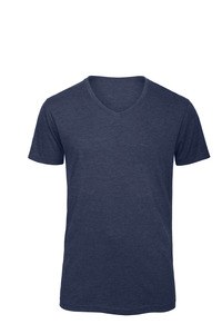 B&C CGTM057 - Men's Triblend V-neck T-shirt Szarość wrzosu