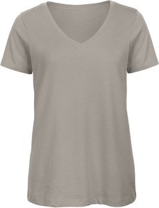 B&C CGTW045 - Ladies' Organic Cotton V-neck T-shirt Jasnoszary