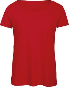 B&C CGTW056 - Ladies' TriBlend crew neck T-shirt Czerwony