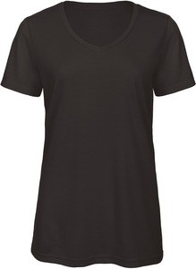 B&C CGTW058 - Ladies' TriBlend V-neck T-shirt Czarny