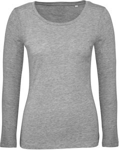 B&C CGTW071 - Ladies' organic Inspire long-sleeved T-shirt Sportowa szarość