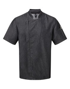 Premier PR906 - ‘Zip close’ chef’s jacket Czarny dżins