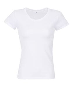 RTP Apparel 03260 - Cosmic 155 Women Damski T Shirt Z Bocznymi Szwami I Krótkimi Rękawami Biały