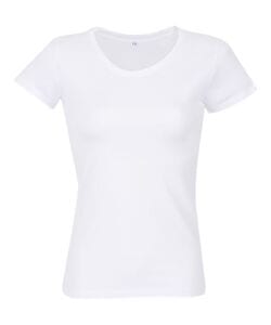 RTP Apparel 03257 - Tempo 185 Women Damski T Shirt Z Bocznymi Szwami I Krótkimi Rękawami Biały