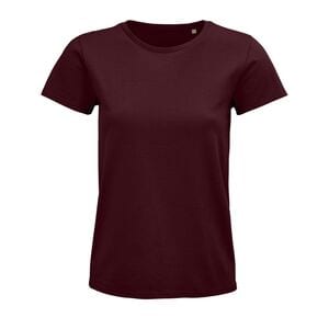 SOL'S 03579 - Pioneer Women Damski Dopasowany T Shirt Z Okrągłym Dekoltem Burgundowy