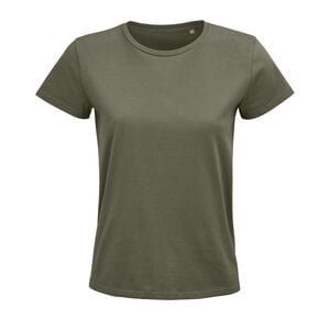 SOL'S 03579 - Pioneer Women Damski Dopasowany T Shirt Z Okrągłym Dekoltem Khaki