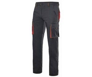 VELILLA V3024S - Two-tone Multipocket Stretch Trousers Czarno/Czerwony