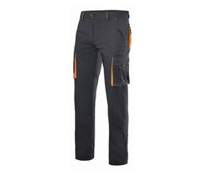 VELILLA V3024S - Two-tone Multipocket Stretch Trousers Czarno/pomarańczowy