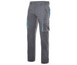 VELILLA V3024S - Two-tone Multipocket Stretch Trousers Grey / Sky Blue