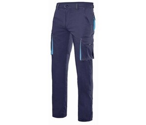 VELILLA V3024S - Two-tone Multipocket Stretch Trousers Navy/Sky Blue