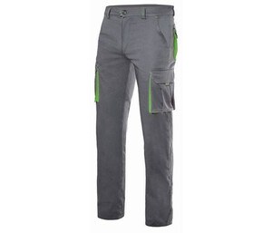 VELILLA V3024S - Two-tone Multipocket Stretch Trousers Grey/Lime