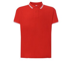 JHK JK205 - Contrast men's polo shirt Czerwono/biały