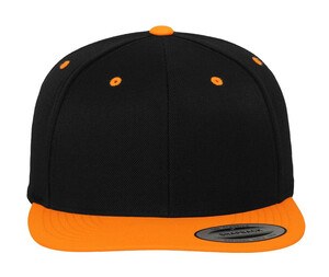Flexfit 6089MT - Dwukolorowa czapka z daszkiem Black/ Neon Orange