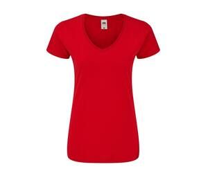 FRUIT OF THE LOOM SC155 - T-shirt femme col V Red