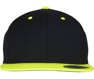 Flexfit 6089MT - Dwukolorowa czapka z daszkiem Black/Neon Yellow