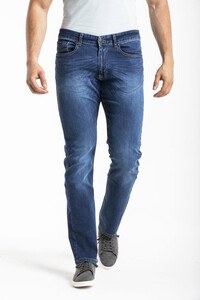 RICA LEWIS RL703 - Men's straight stretch stone jeans Niebieski basen