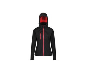 Regatta RGA702 - Women's softshell jacket with hood Czarny/klasyczna czerwień
