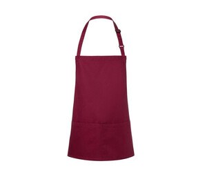 Karlowsky KYBLS6 - Basic Short Bib Apron with Buckle and Pocket Kasztanowy