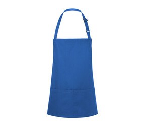 Karlowsky KYBLS6 - Basic Short Bib Apron with Buckle and Pocket Niebieski basen