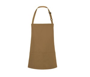 Karlowsky KYBLS6 - Basic Short Bib Apron with Buckle and Pocket Camelowy