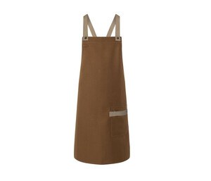 Karlowsky KYLS38 - Urban-Look bib apron with crossed straps and pocket Cinnamon