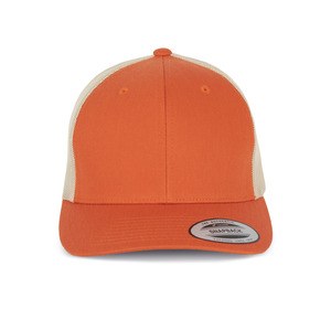 K-up KP912 - STYL RETRO- TRUCKER CAP- 6 paneli Rustic Orange / Beige