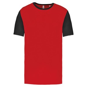 Proact PA4023 - Dwukolorowa koszulka z krótkim rękawem dla dorosłych Sportowa czerwień/ Czarny