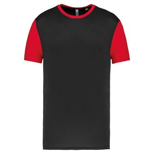 Proact PA4024 - Dwukolorowa koszulka dziecięca z krótkim rękawem Czarny/ Sportowa czerwień