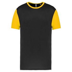 Proact PA4024 - Dwukolorowa koszulka dziecięca z krótkim rękawem Czarny/Sportowa żółć