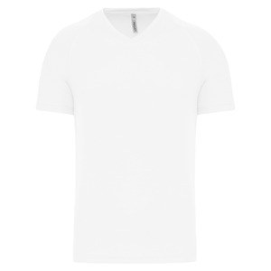 Proact PA476 - Męska sportowa koszulka z krótkim rękawem i dekoltem w szpic Biały