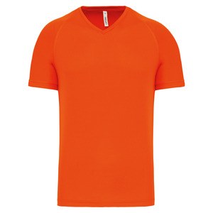 Proact PA476 - Męska sportowa koszulka z krótkim rękawem i dekoltem w szpic Fluorescencyjny pomarańcz