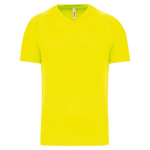 Proact PA476 - Męska sportowa koszulka z krótkim rękawem i dekoltem w szpic Fluorescencyjny żółty