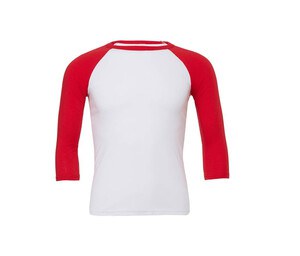 Bella+Canvas BE3200 - 3/4 sleeve baseball t-shirt Biało/czerwony