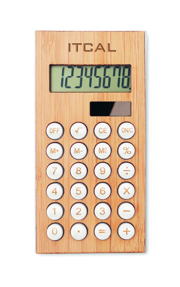 GiftRetail MO6215 - CALCUBAM 8-cyfrowy kalkulator bambusowy