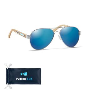 GiftRetail MO6450 - HONIARA Bambusowe okulary przeciwsłon. Niebieski