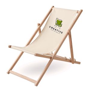 GiftRetail MO6503 - HONOPU Drewniane krzesło plażowe Beżowy