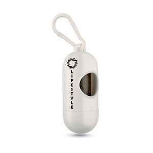 GiftRetail MO7681 - TEDY Pojemnik na torebki dla psa Biały