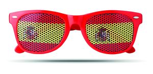 GiftRetail MO9275 - FLAG FUN Okulary przeciwsłoneczne Czerwony