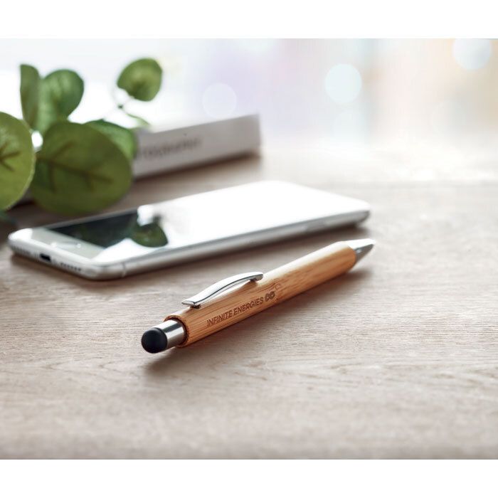 GiftRetail MO9945 - BAYBA Długopis bambusowy z rysikiem