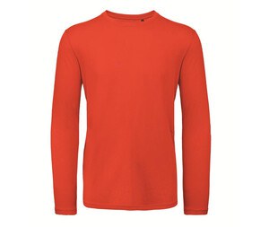 B&C BC070 - T-shirt męski z długim rękawem z bawełny organicznej Ognista czerwień